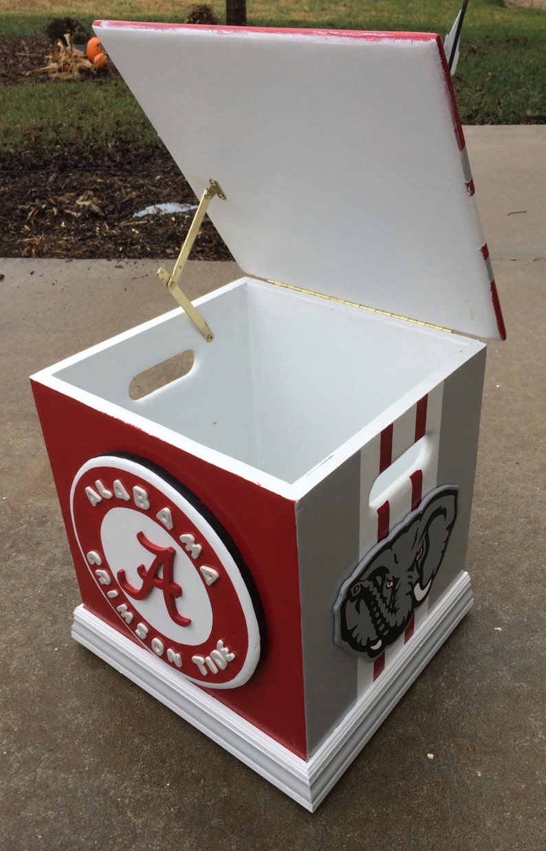 Alabama Crimson Tide inspired Storage Box Alabama Toy Box Etsy