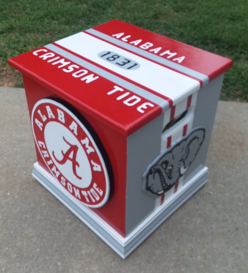 Alabama Crimson Tide inspired Storage Box Alabama Toy Box Etsy