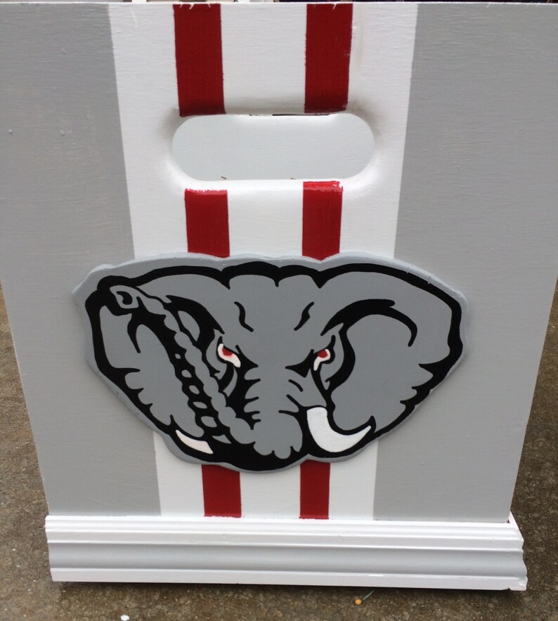 Alabama Crimson Tide inspired Storage Box Alabama Toy Box Etsy