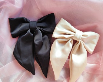 Lazos Saten con pasador. Hair Silk Bow. Bow with tail. Accesorios para el Cabello. Novia. Bridesmaid. Regalos. Gifts.  Navidad. Elegante.