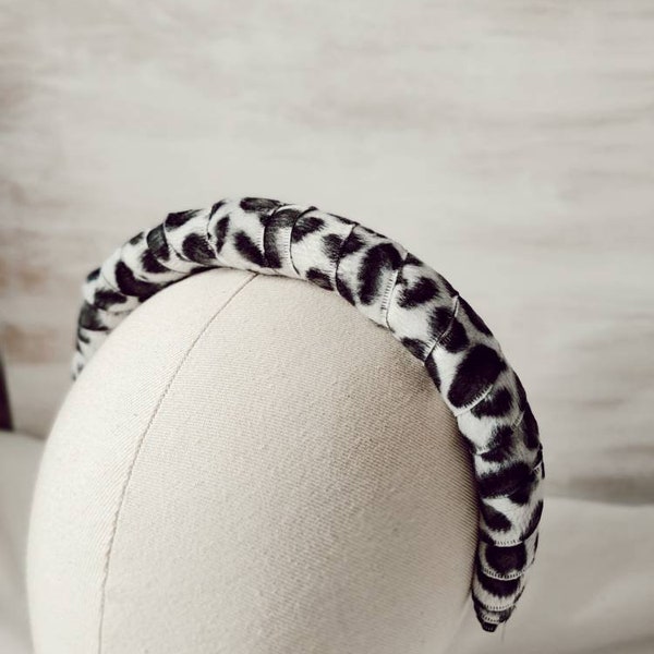 Dalia - Diadema Acolchada. Estampado Animal. Animal Print. Cinta Leopardo. Textura Pelo. Regalo para Ella. Headband.