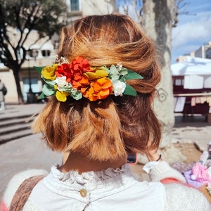 Flower Hair Clip. Preserved and Paper Flowers. Barrette. Clip Hair with Flowers. Hair Barrette. Headpiece. Wedding. Hairpin Flower Clip