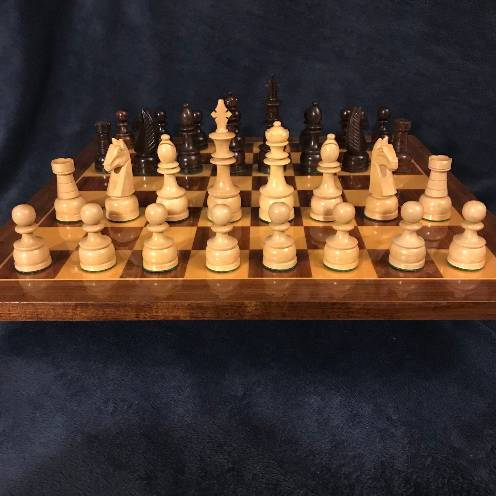 Vintage Midcentury Hand Carved Wood Chess Set 4.5 King Etsy UK