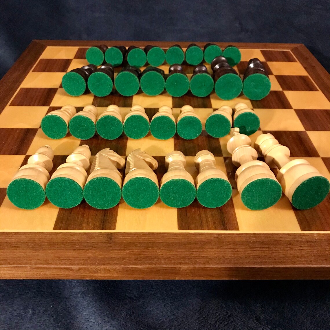 Vintage Midcentury Hand Carved Wood Chess Set 4.5 King Etsy UK