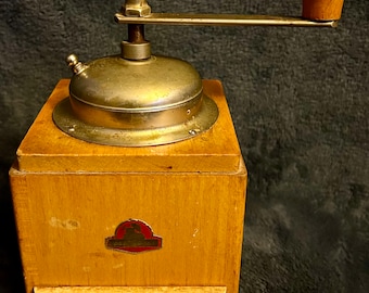 Vintage Robert Zassenhaus Wooden Manual Coffee Mill Grinder