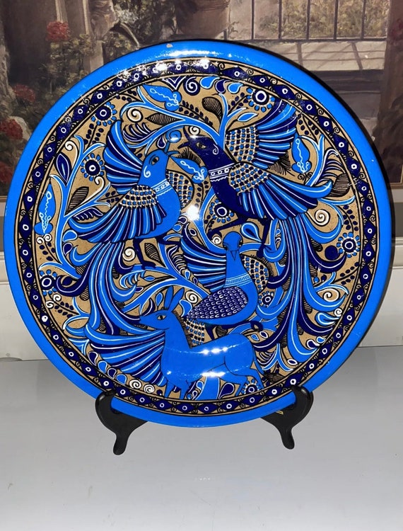 Vintage Tlaquepaque Jalisco Mexico Fantasia-ware Pottery Wall