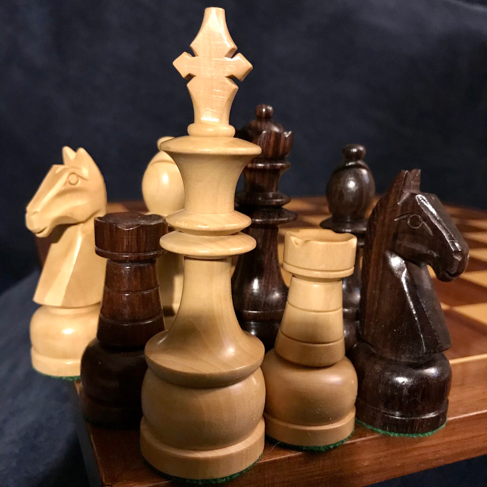 Vintage Midcentury Hand Carved Wood Chess Set 4.5 King Etsy UK
