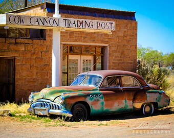 Vintage Car Photo, old buick Fine Art Photography,vintage wall art blue green print turquoise decor blue rust photo throwback psalm