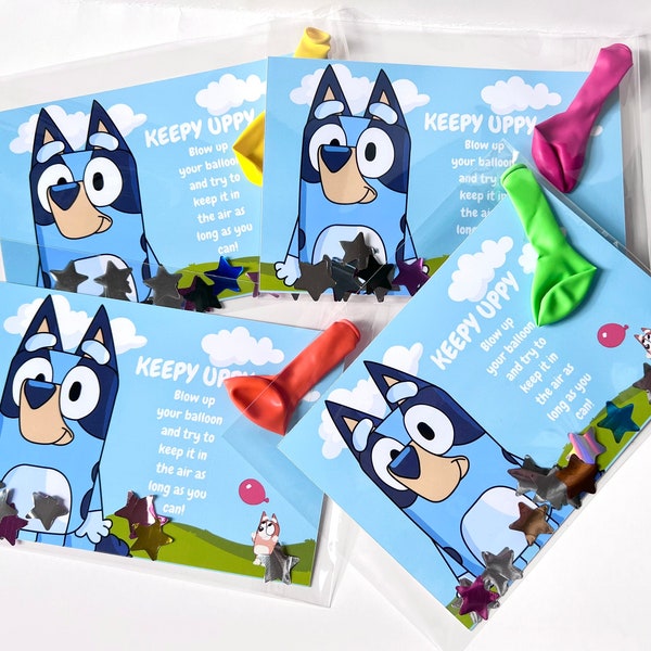 Party favors, Bluey inspired themed party favors, Blue  Birthday, Keppy Uppy