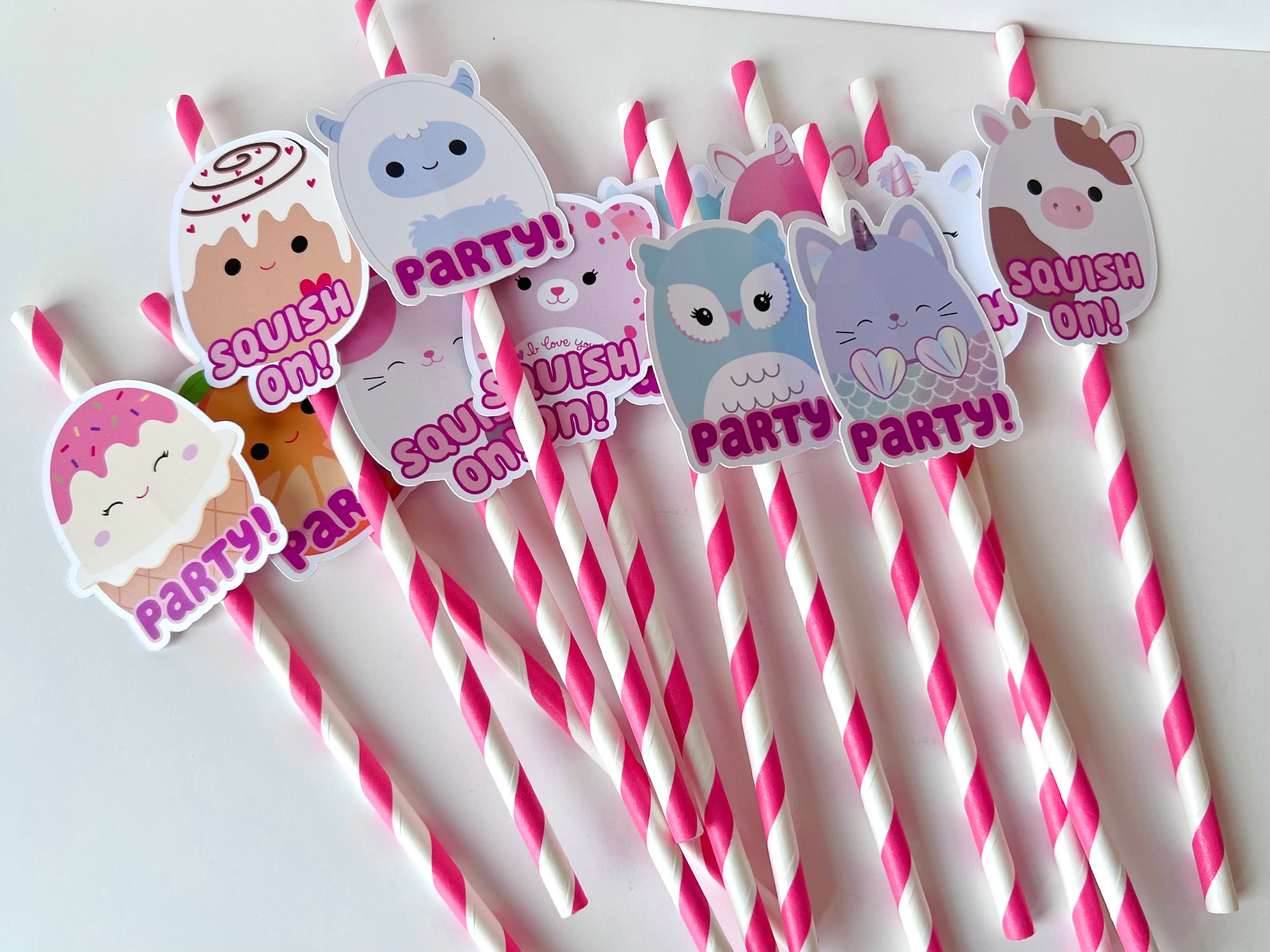 9pcs Squishmallow Honeycomb Table Centerpiece, Squishmallow Birthday Party Desktop Decorations C35