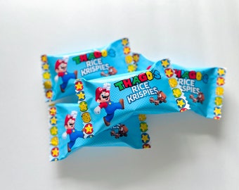 Rice Krispies treats,  Mario Rice Krispies treats,  Mario party favors, Mario party