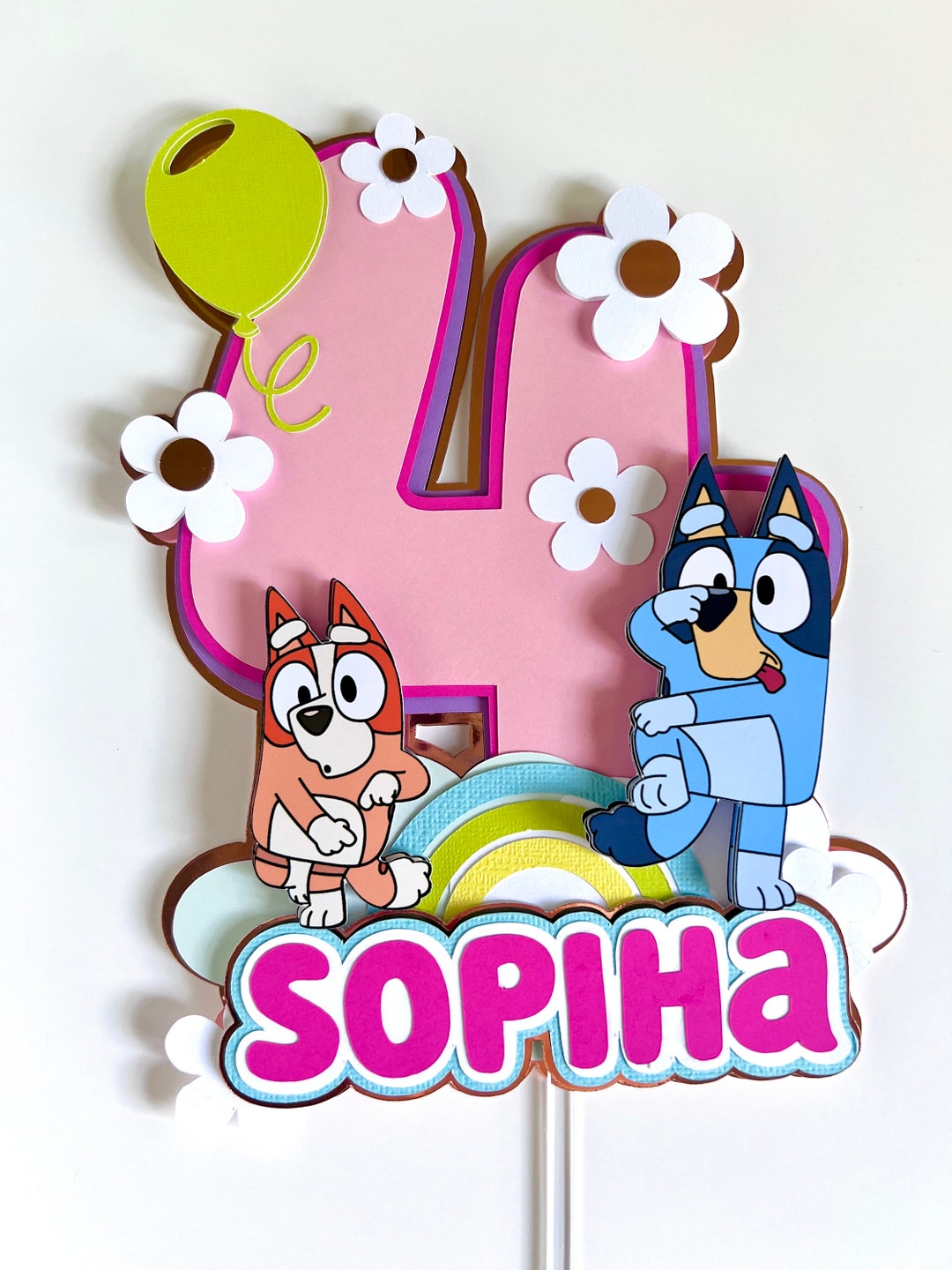 Cake Topper Bluey Cake Topper Bluey 3D Cake Topper Etsy