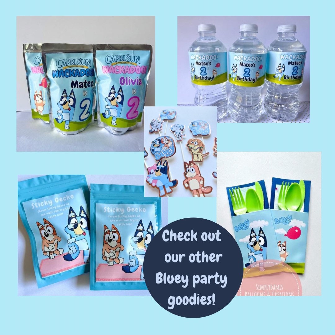  Unique Bluey Party Favor Bags, 16 Pack, Officially Licensed, Goodie Bags, Birthday Party Supplies, Favors & Decorations