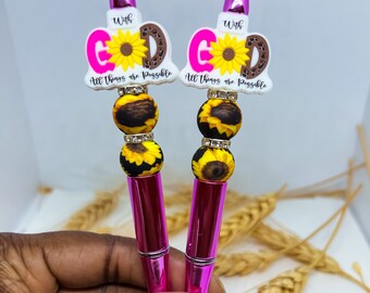 With God all things are possible| Faith based pen| God pen|Faith based accessories|Religious gifts|Jesus Christ faith based gifts