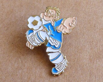 Popeye Pin Badge - Football Soccer Design / STAMPED 1992 KFS / Great Gift Idea