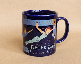 Vintage Peter Pan Mug / Disney Collectible Ceramic Coffee Cup 1990s / Great Gift Idea