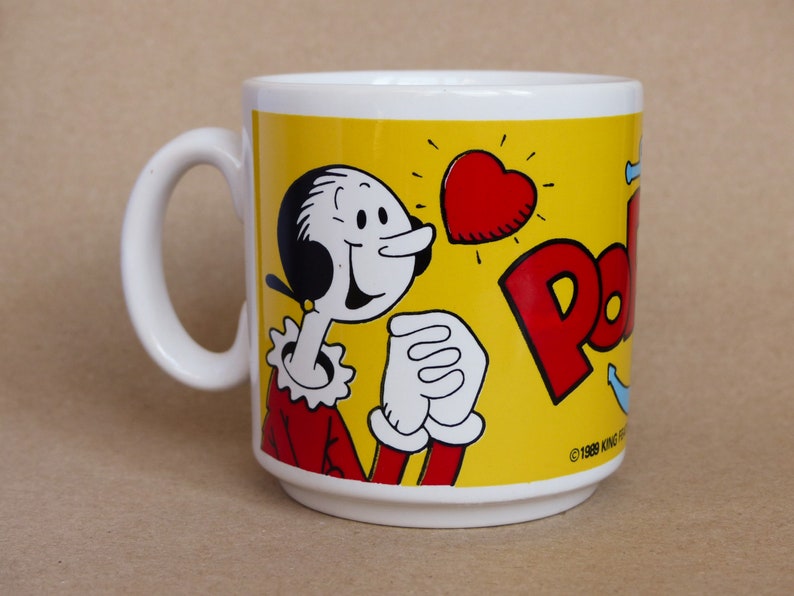 Vintage Popeye Mug / Classic Cartoon 1989 King Feature Etsy