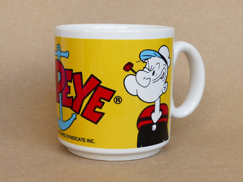 Vintage Popeye Mug / Classic Cartoon 1989 King Feature Etsy