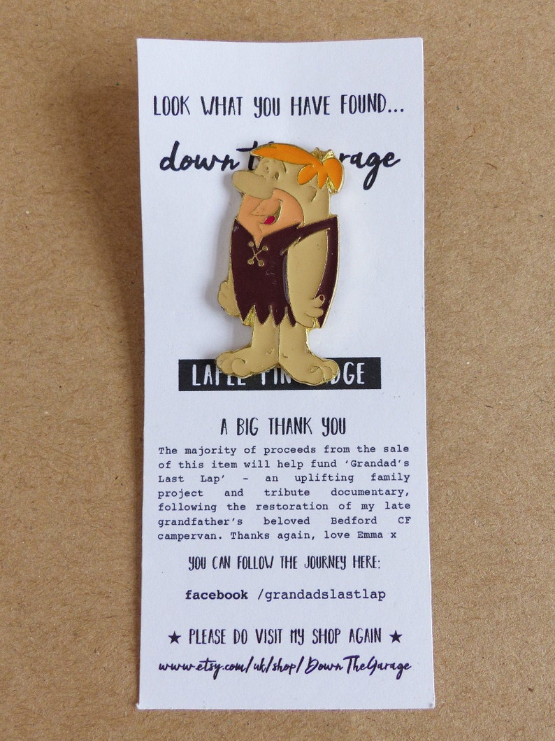 BARNEY RUBBLE OFFICIAL 1987 VINTAGE ENAMEL PIN UK IMPORT WILMA FRED FLINTSTONE
