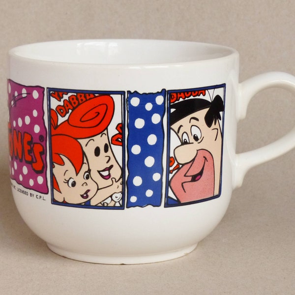 Vintage 'Flintstones' Mug - Snowball Theme ©1996 Hanna Barbera / Large Coffee Tea Soup Mug - Staffordshire Tableware