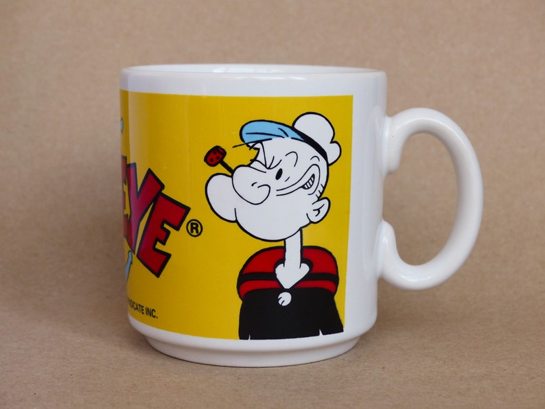 Vintage Popeye Mug / Classic Cartoon 1989 King Feature Etsy