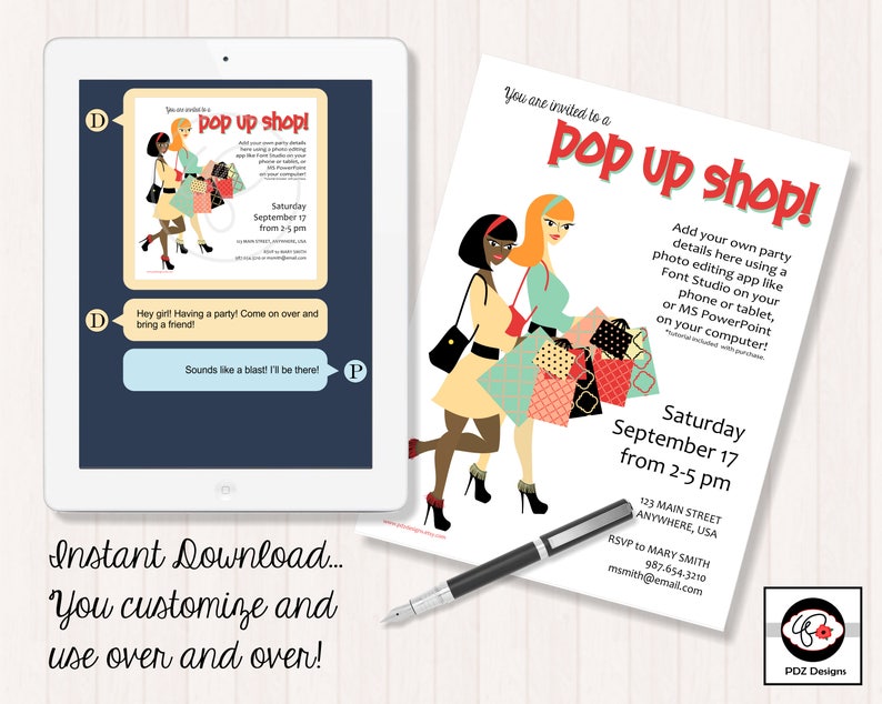 Pop Up Shop Invitation Business Party Invitation Makeup Etsy