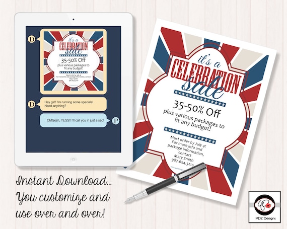 patriotic sale flyer july 4 sale independence day sale etsy patriotic flyer