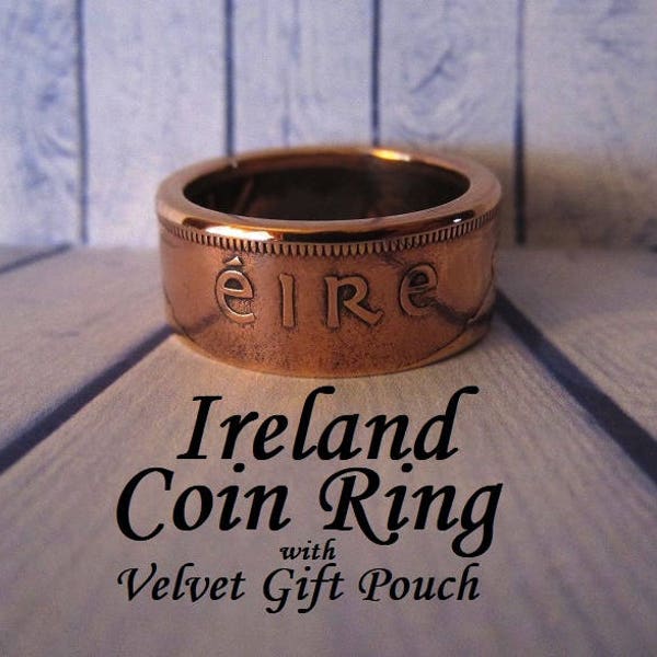 Ireland Coin Ring made from an Irish Coin-Size 6 thru 13 with Half Sizes