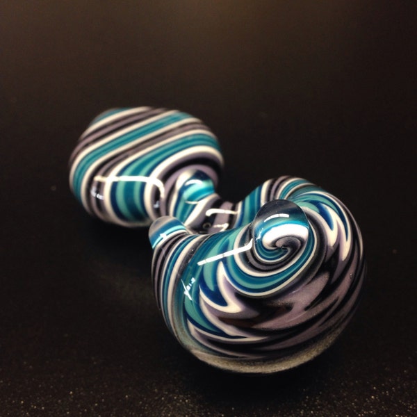 Teal & Purple Wig Wag Glass Pipe