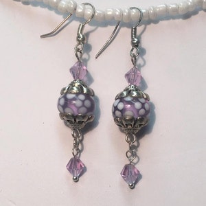 Lavender Glass Earrings image 1