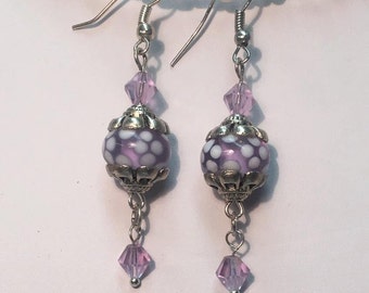 Lavender Glass Earrings