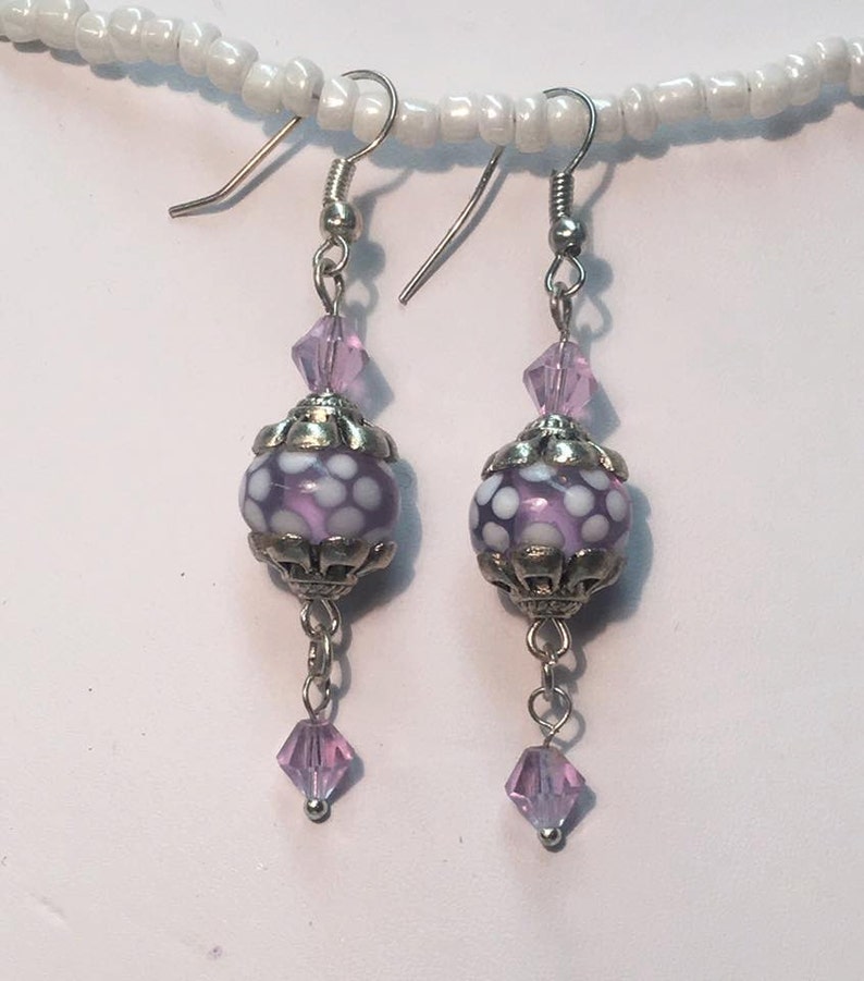 Lavender Glass Earrings image 1