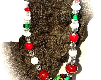 Christmas Lampwork Necklace