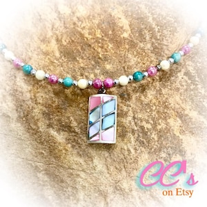 Choker on memory wire, with Sterling Silver M.O.P. pendant, Mother&#39;s Day