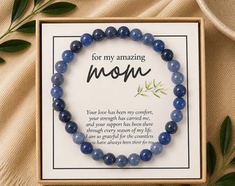 Mom Gift Mother Birthday Present Woman Gemstone Accessory Natural Stone Healing Bible Verse Bracelet Under 20 Jewelry
