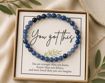 Personalized Stone Bracelet Custom Cancer Jewelry Gift Under 20 Encouragement Present Handmade Beaded Wristband Natural Gemstone Inspiration