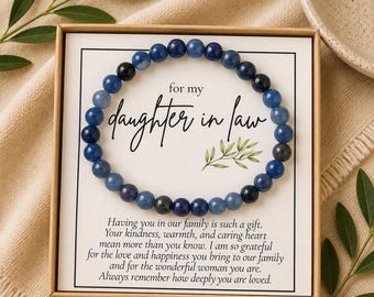 Daughter-in-Law Birthday Gift Natural Stone Bracelet Handmade Gemstone Bonus daughter Christmas gift