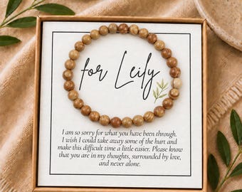 Encouragement Gift Bracelet Natural Stone Jewelry Inspirational Difficult Time Sympathy Gift Thinking You Support Friend Courage Present