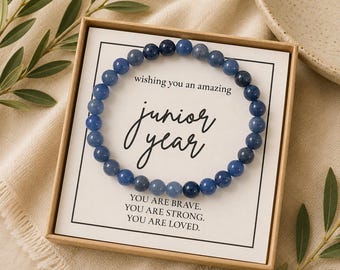 Junior Graduation Gift Bracelet Jewelry Gemstone Bead Handmade Natural Stone Stretch College Send Off Gift High School Gift Under 20