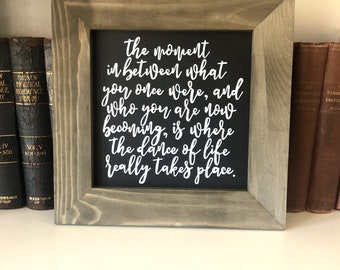 Barbara de Angelis Quote Wood Sign | Custom Wall Decor | Farmhouse Decor | Framed Wood Signs | Signs for Home | Custom Sign