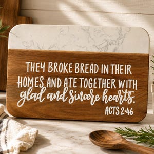 Christian Cutting Board Hand Painted Scripture Serving Tray Wooden Charcuterie Platter Farmhouse Kitchen Hostess Gift Housewarming Rustic
