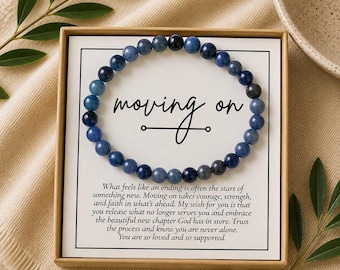 Breakup Gift Box for Moving On Natural Stone Bracelet Jewelry Christian Divorce Support Gift Under 20 Healing Gemstone Bracelet