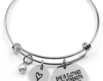 Engraved Bible Verse Bangle | Christian Scripture Jewelry