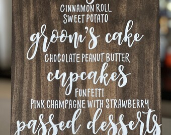 Wedding Menu Sign | Special Event Menu Sign | Wedding Dessert Sign | Anniversary Dinner Menu Sign