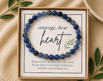 Natural Stone Bracelet Gift for Difficult Time Christian Jewelry Encouragement Gemstone Healing Inspirational Gift Courage CS Lewis