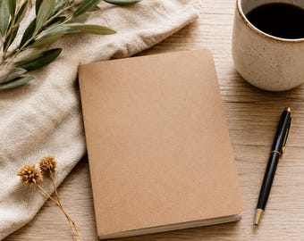 Blank Kraft Journal Minimalist Notebook Unlined Sketchbook Travel Diary Gratitude Journal Prayer Notebook Spiritual Journal Custom Notebook