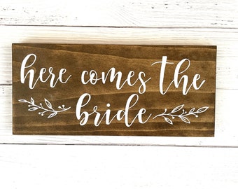 Ring Bearer Sign | Here Comes The Bride Sign | Wedding Party Wood Sign | Walking Down the Aisle Sign