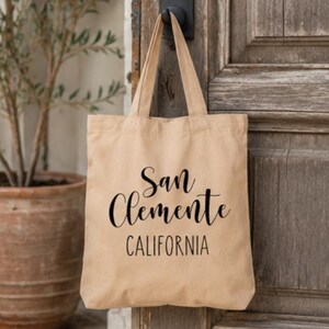 San Clemente Bag California Beach Gift Canvas Book Bag Reusable Market Carrier Everyday Carryall Tote San Clemente Ca Coastal Town Souvenir image 6