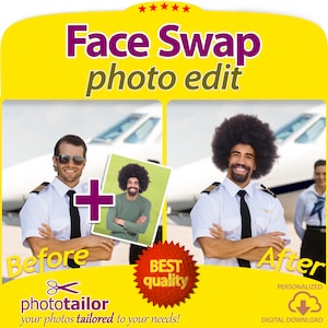 Gesicht tauschen Fotobearbeitung, Photoshop Service, Kopf in ein Bild mit einem anderen Kopf ändern, Familien- oder Geschäftsfotos, für Menschen oder Haustiere, Digital