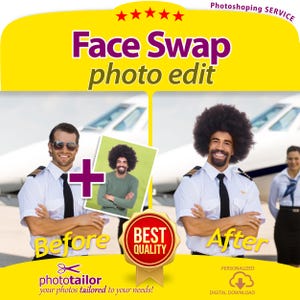 Face Swap Photo Editing Service, Realistic Head Replacement (Digital Download) Mother's Day Gift